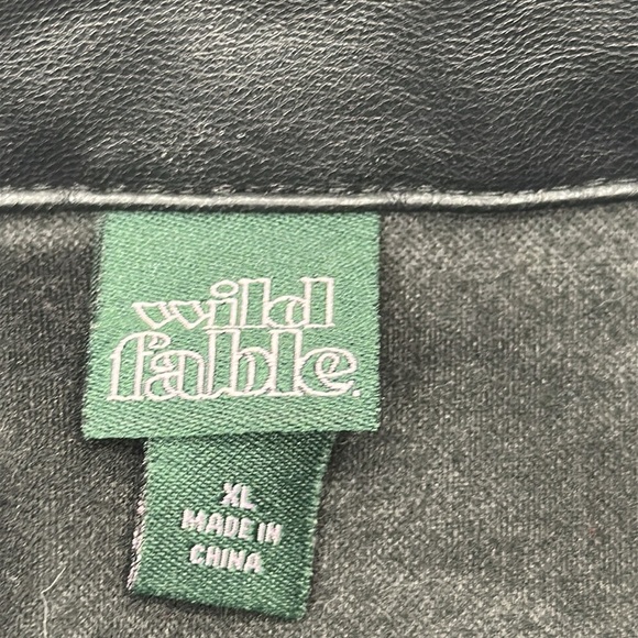 Wild Fable Women’s Black Faux Leather Snap Front Jacket Oversized Design XL - Picture 7 of 11